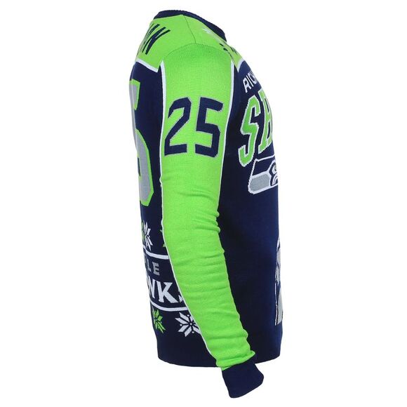 Richard Sherman #25 (Seattle Seahawks) NFL Player Ugly Sweater - Picture 3 of 4